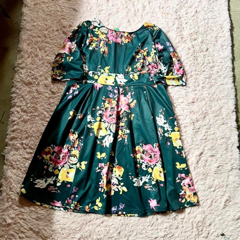 Green Floral Cottage Core Boho Whimsical Dress Womens 24 Bloom Core Earthy Fairy